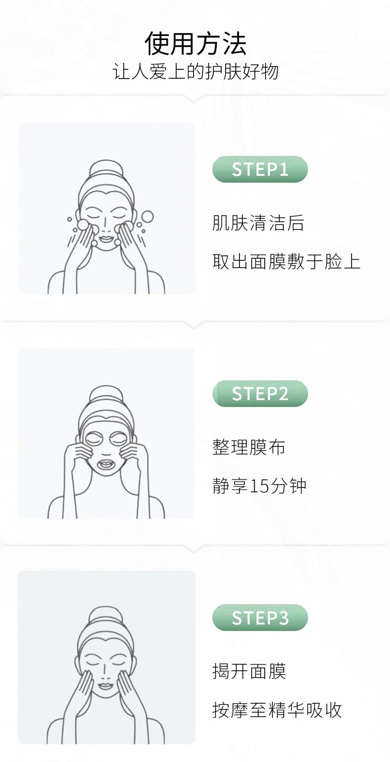 肤格特皙颜面膜使用流程