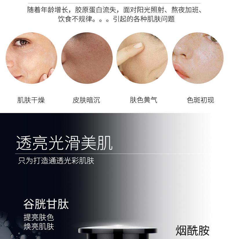 随着年龄增长 胶原蛋白流失 面对阳光照射 引起的各种肌肤问题