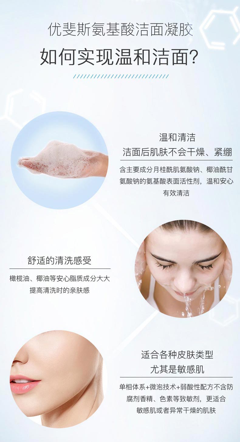 优斐斯氨基酸洁面凝胶作用