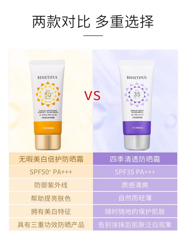 维娜蓓霓芬四季清透防晒霜使用测试