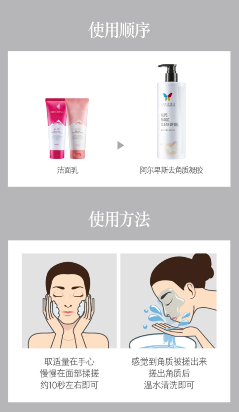 上海维娜蓓霓芬SPA阿尔卑斯去角质凝胶使用顺序与方法