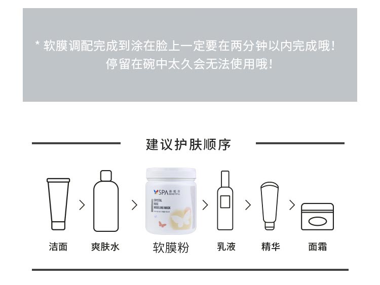 维娜蓓霓芬spa玫瑰晶萃软膜粉面膜护肤顺序